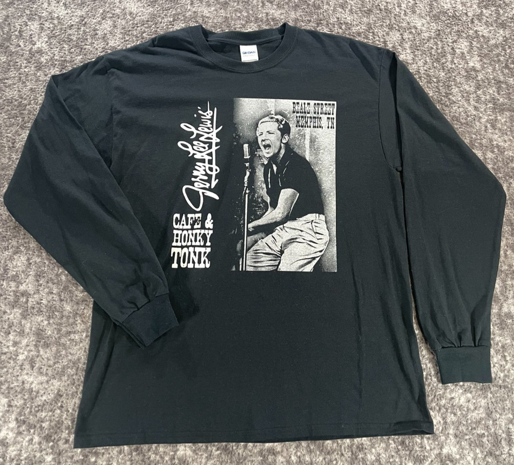 Jerry Lee Lewis Cafe & Honky Tonk Beale Street Memphis TN Large Black Shirt Tee